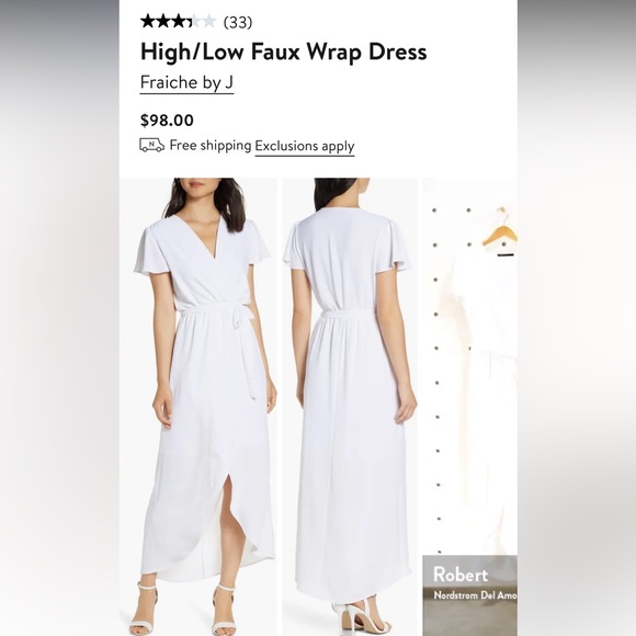 Nordstrom Dresses & Skirts - Nordstrom white wrap dress (perfect for beach, bridal or newborn pictures)!